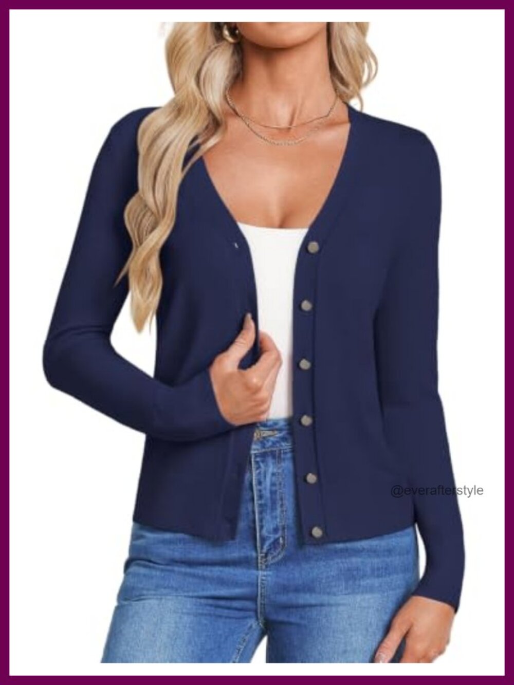 Lightweight Knit Cardigan V-Neck Button Up Long Sleeve Fall Layering